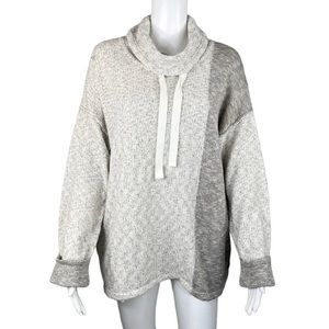 NWT Neon Buddha ecru off white grey funnel neck long sleeve sweater size medium